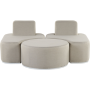 FABRO - Loungeset voor 2 - Lichtgrijs - Polyester