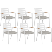 TAVIANO  - Tuinstoel set van 6 - Grijs - Aluminium
