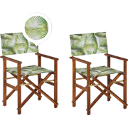 CINE  - Tuinstoel set van 2 - Donkerbruin/Lichtgroen - Polyester