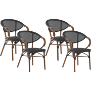 CASPRI  - Tuinstoel set van 4 - Donkergrijs - Aluminium