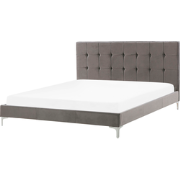 AMBERT  - Tweepersoonsbed - Grijs - 160 x 200 cm - Fluweel