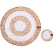 TUMERIC - Set van 12 placemats en onderzetters - Natuurlijk - Jute