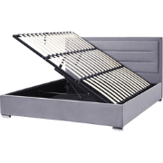 ROUEN - Bed met opbergruimte - Donkergrijs - 180 x 200 cm - Fluweel