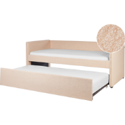 TROYES  - Slaapbank - Perzik - 90 x 200 cm - Bouclé