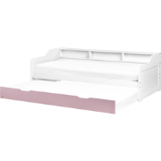 EDERN - Onderschuifbed - Wit/Roze - 90 x 200 cm - Hout