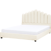 VINCENNES - Bed - Gebroken wit - 160 x 200 cm - Fluweel