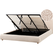 BLAGNAC - Bed met opbergruimte - Lichtbeige - 180 x 200 cm - Bouclé