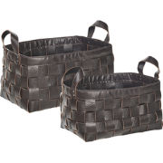 SIPPAR - Opbergmanden set van 2 - Donkerbruin - Kunstleer