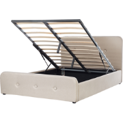 RENNES  - Bed met opbergruimte - Beige - 140 x 200 cm - Polyester
