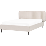 BRIN - Tweepersoonsbed - Beige - 140 x 200 cm - Fluweel