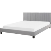 POITIERS  - Tweepersoonsbed - Lichtgrijs - 160 x 200 cm - Polyester