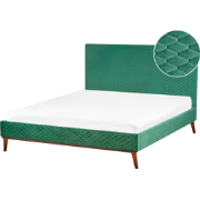 BAYONNE  - Tweepersoonsbed - Donkergroen - 160 x 200 cm - Fluweel