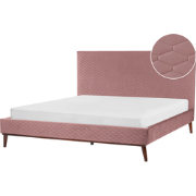 BAYONNE - Tweepersoonsbed - Roze - 180 x 200 cm - Fluweel
