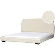 ROISEL - Tweepersoonsbed - Lichtbeige - 180 x 200 cm - Bouclé