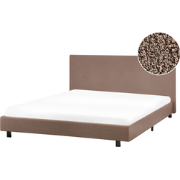 ALBI - Tweepersoonsbed - Bruin - 140 x 200 cm - Bouclé