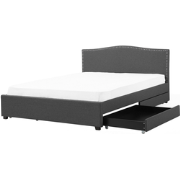 MONTPELLIER  - Bed met opbergruimte - Grijs - 160 x 200 cm - Polyester