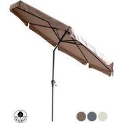 4gardenz® Parasol Rond 300 cm met Volant - Kantelbaar - UPF50+ - Taupe