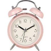 Clayre & Eef Wekker Analoog Ø 12x6x17 cm Roze Metaal Glas