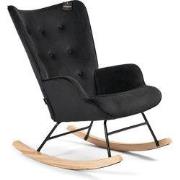 Aemely® Schommelstoel 'Steerne' - Zwart Velvet, Blank Hout