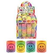 Uitdeelcadeautjes - Mini Smiley Spiralen Ø3.5 Cm in Traktatiebox (60 S...