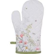 Clayre & Eef Ovenwant  18x30 cm Wit Katoen Bloemen