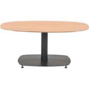 Leon bijzettafel -  aluminium - carbon black-light teak look-100x70 cm