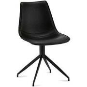Eetkamerstoel Zwart - Kunstleer - 48x57x85cm - Isabel - Set van 2