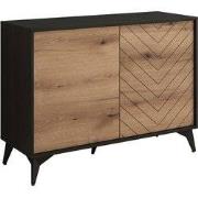 Meubella - Dressoir Dolores - Eiken - Zwart - 104 cm