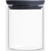Stapelbare glazen voorraadbus, 0,6 liter - Transparent