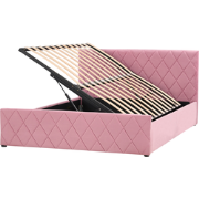 ROCHEFORT - Tweepersoonsbed - Roze - 140 x 200 cm - Fluweel