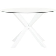 MALETTO - Tuintafel - Wit -  120 cm - Glas/Aluminium