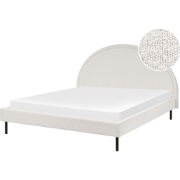 MARGUT - Bed - Wit - 160 x 200 cm - Bouclé