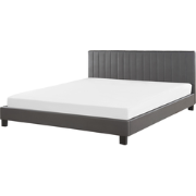 POITIERS  - Tweepersoonsbed - Grijs - 180 x 200 cm - Kunstleer