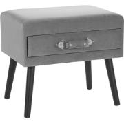 EUROSTAR - Nachtkastje - Grijs - Fluweel