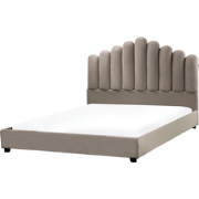 VINCENNES - Waterbed - Taupe - 160 x 200 cm - Fluweel