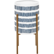 NEMOROSA - Bloempot - Wit/Blauw - 31 x 31 x 58 cm - Metaal