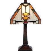 Lumilamp Tiffany Tafellamp 22x22x38 cm Beige Geel Glas