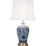 Fine Asianliving Chinese Tafellamp Klassiek Porselein Lotus Blauw