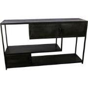 PTMD Duana Playful Rusty Black Iron Low Cabinet