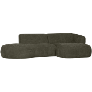 WOOOD Polly Chaise Longue Recjts - Polyester - Warm Groen - 71x258x150