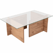 Salontafel met glazen blad L105 cm - NOAH