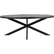 Eettafel Ovaal 240cm - Mangohout Zwart - Matrix-Poot - Mansour