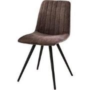 Eetkamerstoel Velvet Taupe - Zwart Metalen Onderstel - Giga Meubel