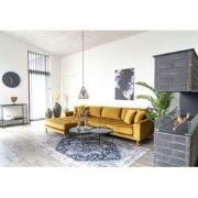 Salontafel Metaal Zwart Ø70cm - Glazen Blad - Tafel Venezia