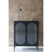 House Nordic Vitrinekast Adelaide 90x110cm Staal Zwart