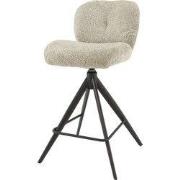 Barstoel Bouclé Zand - Draaibaar - 45x56x94cm - Comfort - Set van 2