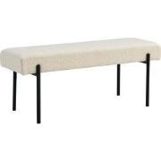 House Nordic Bankje Swindon Bouclé Wit 100x36x42,5cm