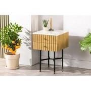 Nachtkastje Naturel Acaciahout - 2 Lades - 40x40x60cm - Harper