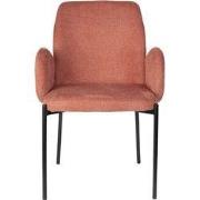 Eetkamerstoel Stof Roze - Zithoogte 48,5cm - 60x57,5x85cm - Set van 2