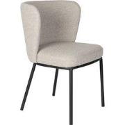 Eetkamerstoel Stof Beige - Zithoogte 49cm - Japandi - Set van 2